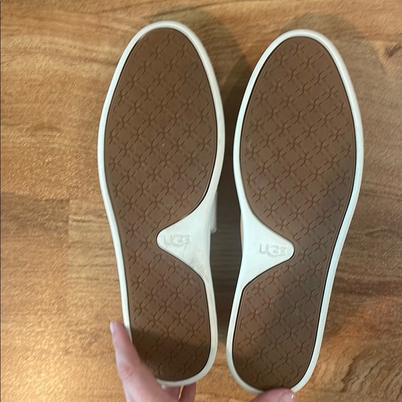 UGG White Loafers Slip-Ons with Textured Upper - Picture 3 of 4